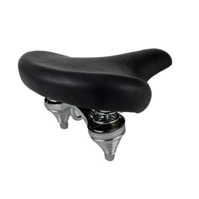 Sattel Cruiser schwarz Kunstleder mit Federn